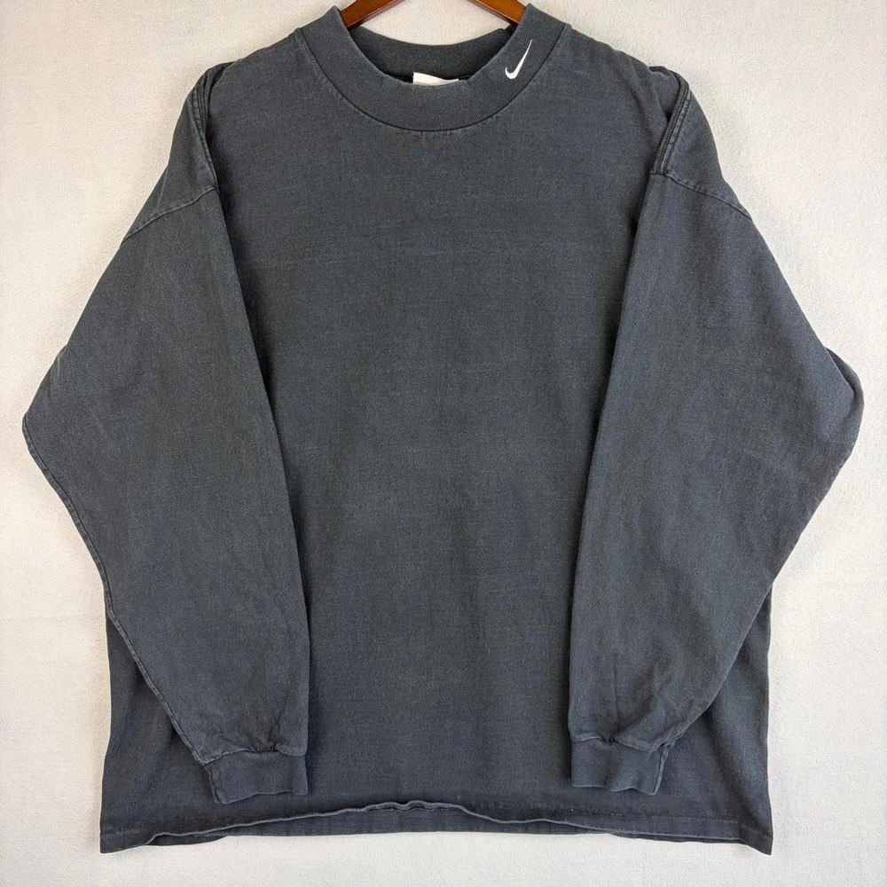 Vintage Nike Black Mock Neck Long Sleeve Shirt XL